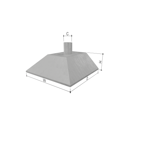 Elszívó ernyő, falra szerelhető horganyzott