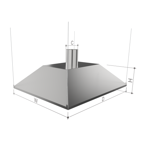 Elszívó ernyő, függesztett saválló