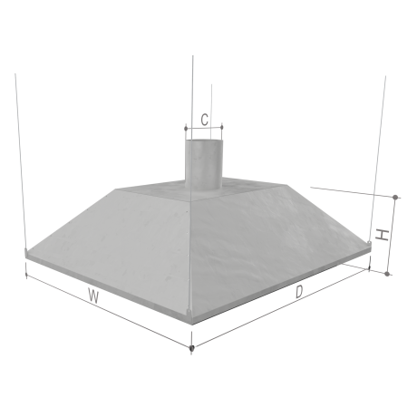 Elszívó ernyő, függesztett horganyzott