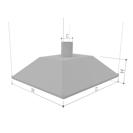 Elszívó ernyő, függesztett festett (RAL)