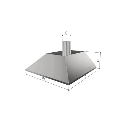 Elszívó ernyő, függesztett rozsdamentes