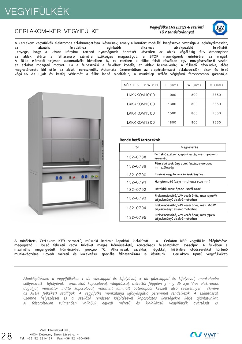 Részletes műszaki paraméterek
