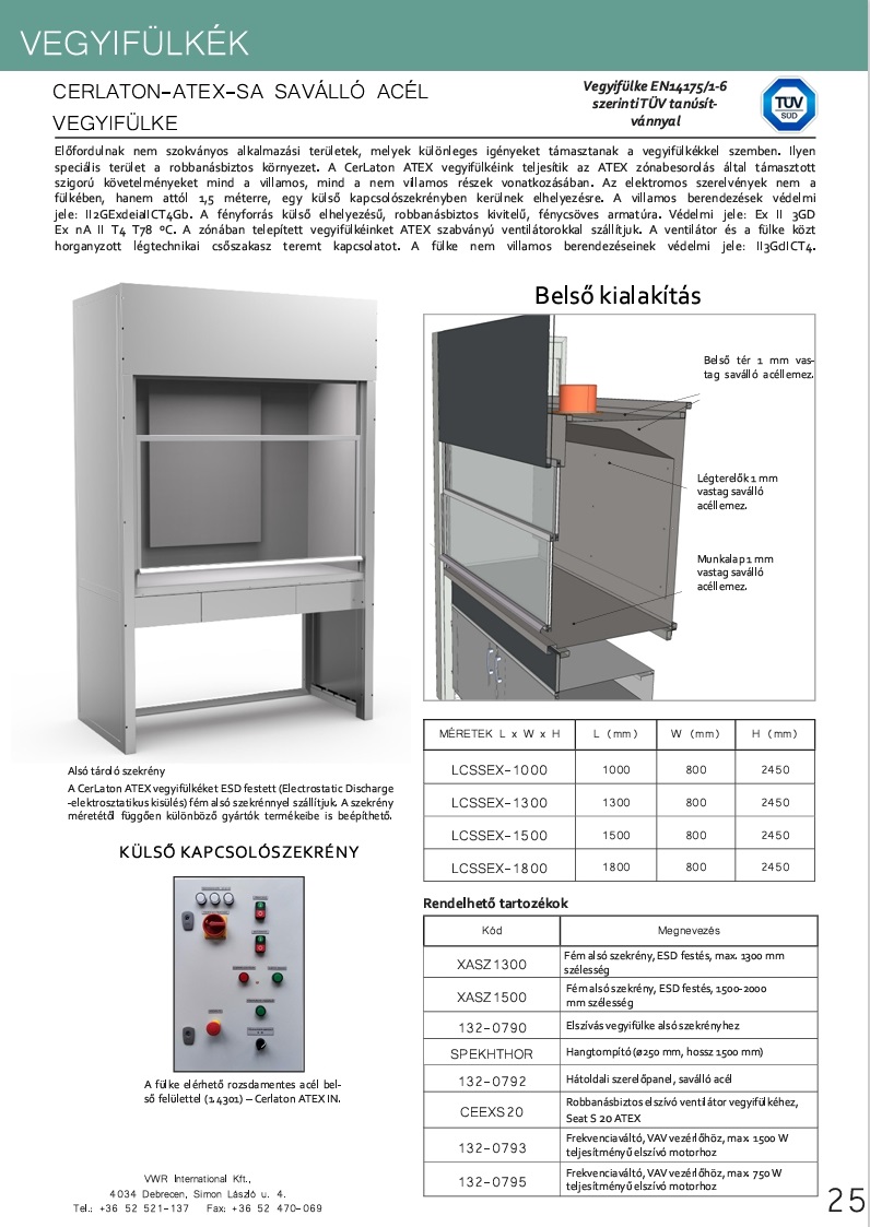 Részletes műszaki paraméterek