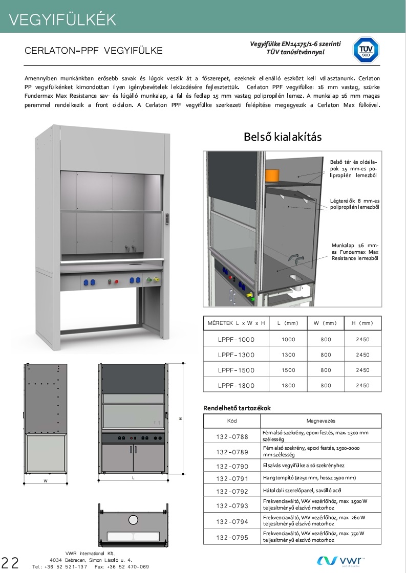 Részletes műszaki paraméterek